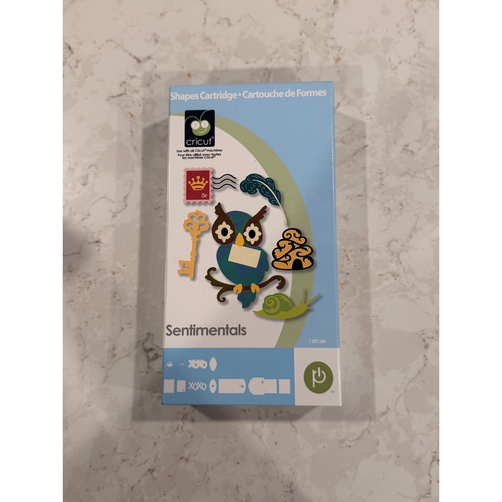 Cricut‎ Sentimentals Shapes Cartridge 2000067 Vintage Designs Tags Phrases New